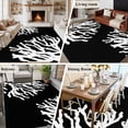thumbnail image 6 of Sea White Coral Washable Living Room Rugs 5'x7', Marine Black Background Modern Art Low Pile Throw Large Area Rugs Non-Slip Sturdy Edge Binding Carpet for Dining Room Bedside Kitchen, 6 of 9