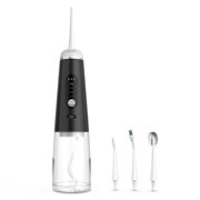 Irene Inevent Wireless Tooth Irrigator Rotating Digital Display 350ml Water Flosser Portable Travel Teeth Cleaning Tool Mouth Washing Supplies Black