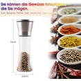 thumbnail image 2 of Juego de 2 molinillos de sal y pimienta de acero inoxidable con molinillo de cerámica ajustable, molinillo de especias y molinillo de sal, 2 of 5