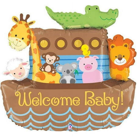 37" Noah's Ark Welcome Baby Foil Balloon