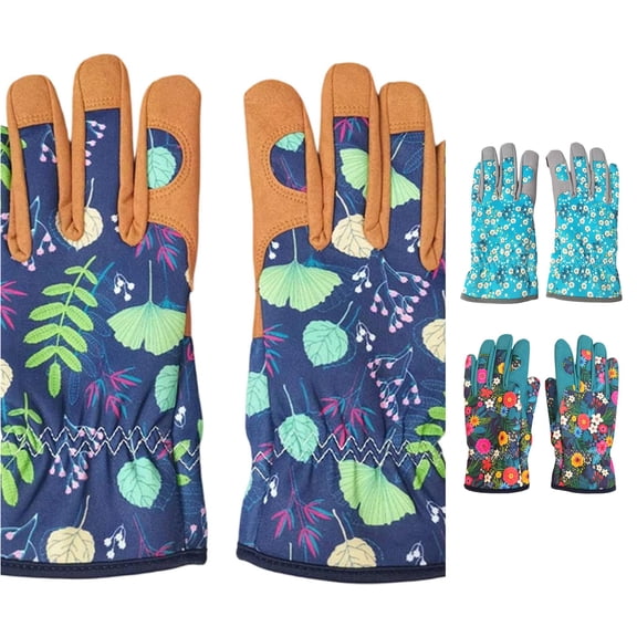 Ticikt Floral Gardening Gloves, Puncture‑Resistant Wear‑Proof Work Gloves for Planting Pruning for Men Women Pruning And Outdoor Yard Tasks,Khaki