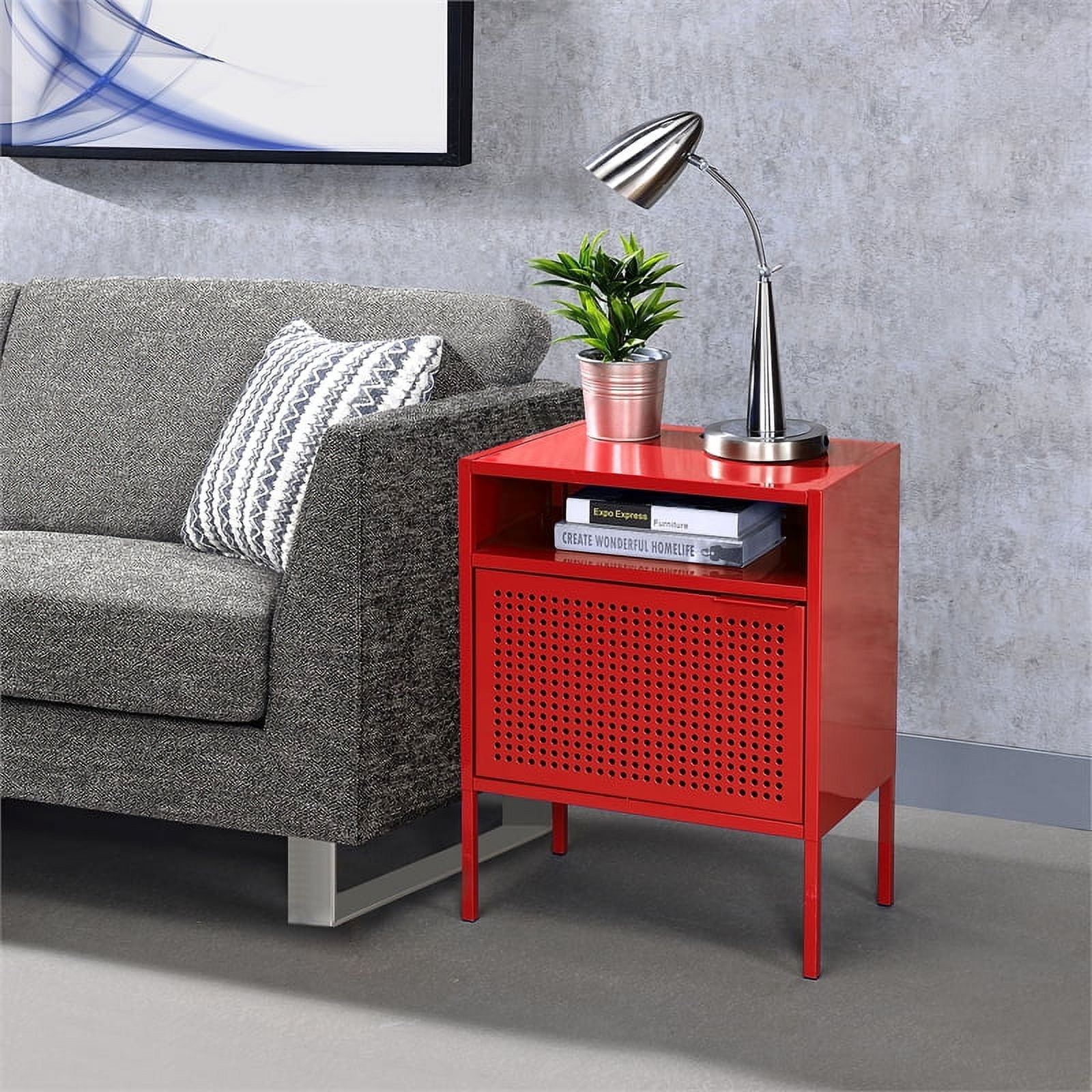 Picket House Furnishings Gemma Nightstand with USB Port in Red