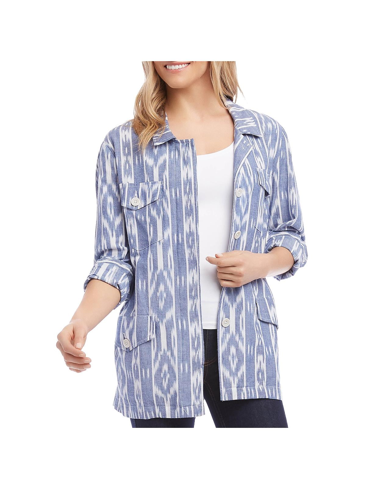 Karen Kane Womens Cotton Cargo Jacket 