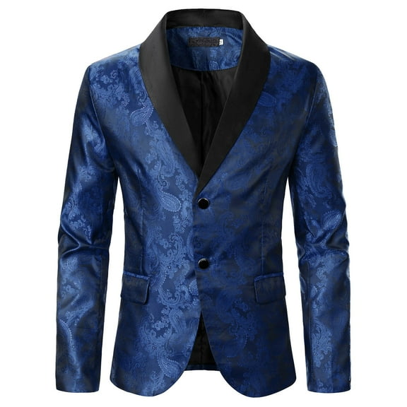 kamemir Mens Blazer Mens Sport Coat Casual Slim Fit Blazer One Button Textured Suit Jacket(Blue,XL)