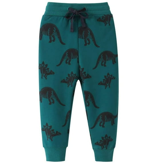 MuXiKeJi Boys Dinosaur Print Sweatpants with Drawstring Elastic Waist Jogger Car Animal Design Casual Pants for Toddlers