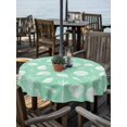 thumbnail image 2 of Outdoor Tablecloth with Umbrella Hole for Patio/Picnic/Party/Camping, Green Starfish Coastal Waterproof Table Cloth Round Cover Washable, Shell Conch Coral Nautical Summer (Dia 60"), 2 of 9