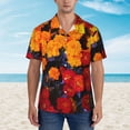 thumbnail image 2 of Honeii Marigold Flowers In Different Colors Print Men’s Hawaiian Shirt,Classic Button-Down Short Sleeve Shirt, for Beach, Vacation, and Outdoor Activities,X-Large, 2 of 7