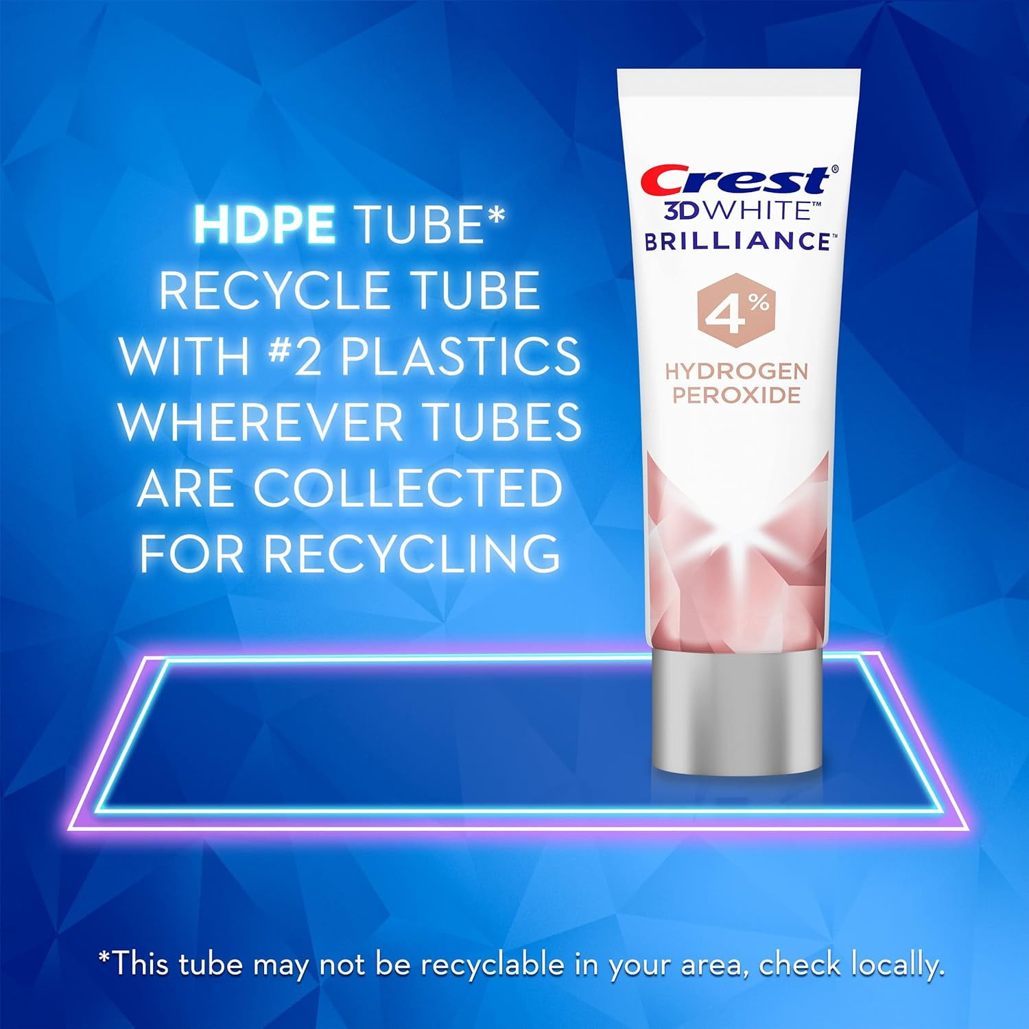 Crest 3D White Brilliance Hydrogen Peroxide Toothpaste with Fluoride, 3.8 oz Large Size (3 Pack)