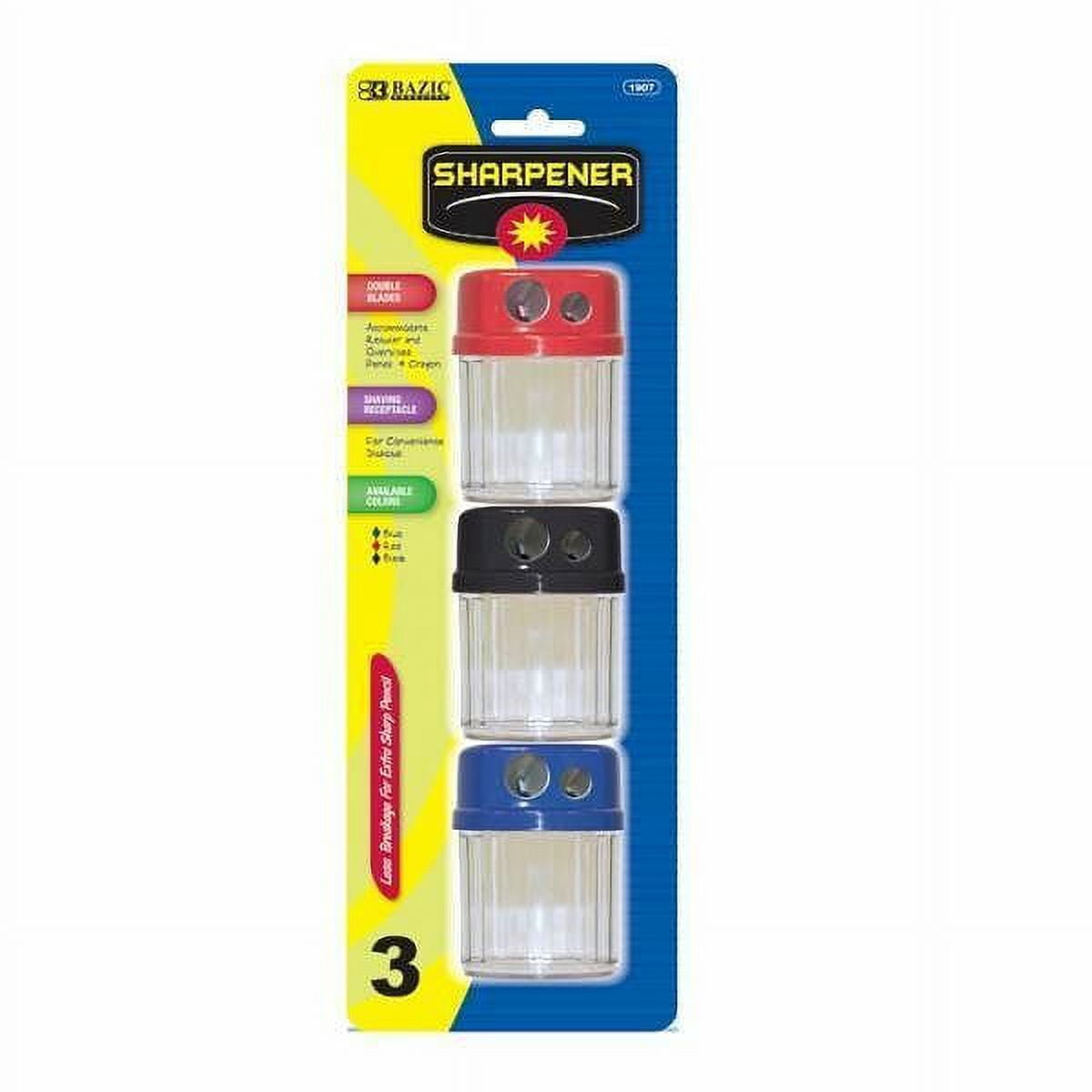 bazic dual blades sharpener w/ round receptacle (2/pack)
