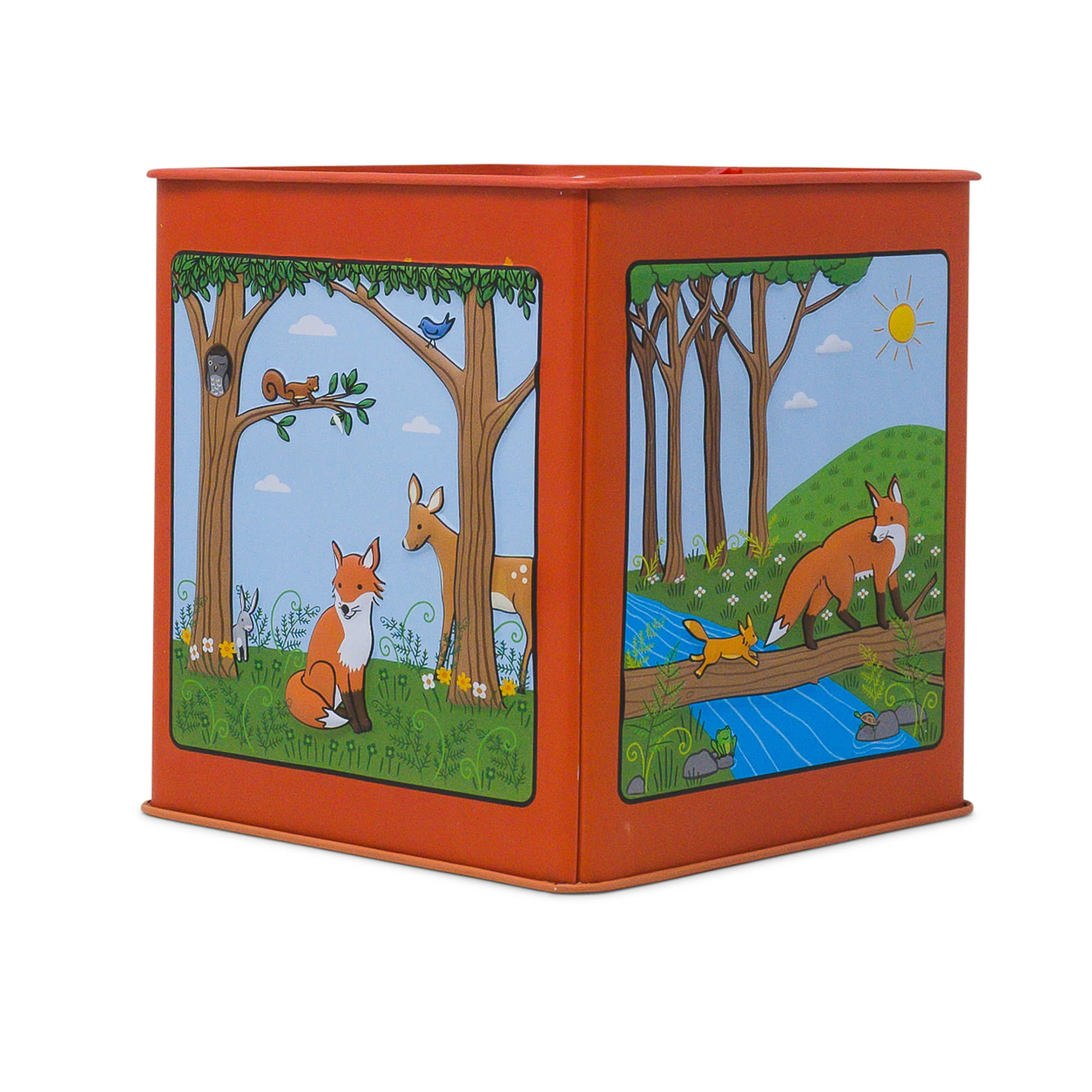 Jack Rabbit Creations Finn The Fox Jack in The Box Toy, Plush Fox, Side Crank Plays Pop Goes The Weasel, Surprise Pop-Up, Kids Age 3+