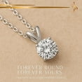 thumbnail image 4 of 14K Solid White Gold Lab Grown Moissanite Round Cut Solitaire Pendant | Double Loop Bail | 5.0mm 0.50 CTW | 16-18" Adjustable Cable Chain Necklace | Luxury Gift, Birthday, Anniversary, Mothers Day, 4 of 7