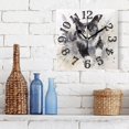 thumbnail image 3 of Cow Cat Short Hair Wall Clock Square Silent Non Ticking Battery Operated Clock for Home Bathroom Kitchen Bedroom Living Room, 3 of 8