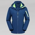thumbnail image 2 of Htigea 3 in 1 Women's Windbreaker Detachable Jackets Fall Winter Windproof Waterproof Hiking Coats Outdoor Athletic Dark Blue L, 2 of 8