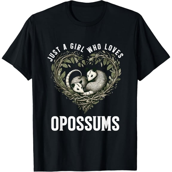Just Girl Who Loves Opossums I Love Possums Wild Animal Womens T-Shirt