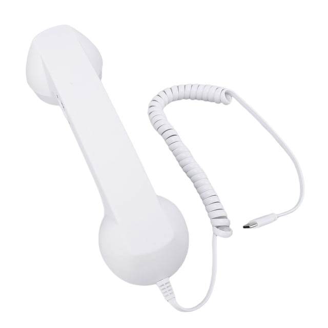 Auricular De Teléfono Retro, Diseño Ergonómico Clásico Con Control De Volumen Y Cable Tipo C, Para Videoconferencias De Teléfonos Móviles Y Tabletas Con Teléfonos