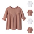 thumbnail image 1 of LOVZFMLL Girls' Summer Short Sleeve Ruffled Round Neck Lace Embroidery Mesh Princess Bow Skirt, 1 of 9