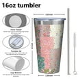 thumbnail image 4 of 16oz Tumblers Pioneer Flower Stainless Steel Vacuum Insulated Double Wall Travel Tumbler Cups Mug with Lid and Straw,Cleaning Brush for Coffee,Tea, 4 of 4