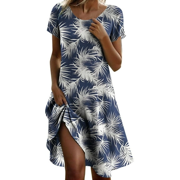 Women's Floral Print Casual Dress Round Neck Vacation Everyday Wear Spring Summer Basic Comfortable Stylish Feminine Outfit