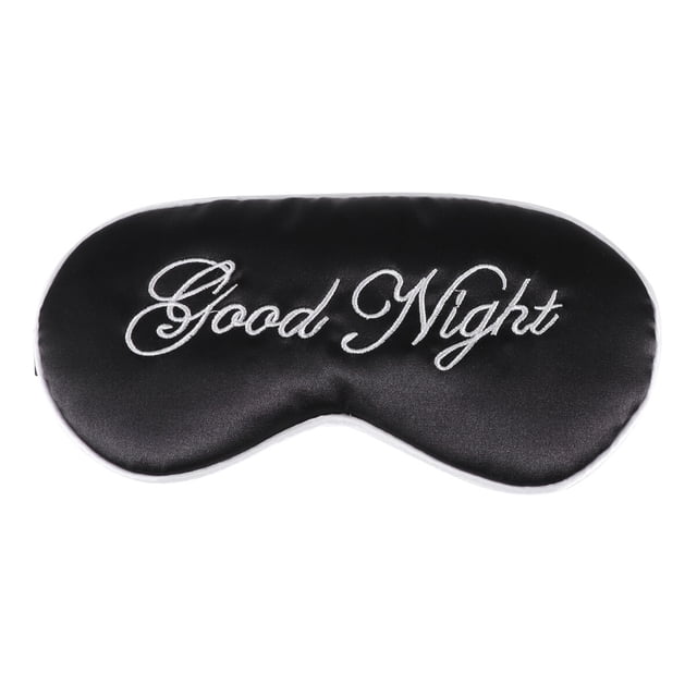 Antifaz de seda para dormir con bordado, gran antifaz para dormir, ideal para hombres, mujeres y niños (líneas blancas y negras insertadas).