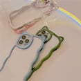thumbnail image 2 of Funda para teléfono móvil de Apple con orejas de gato galvanizadas y ondas para iPhone 14/13/12/11, transparente, con orificios finos, XS/XR, suave, 2 of 6