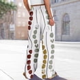 thumbnail image 7 of WTOBBY Women's Summer Boho Floral Print Wide Leg Palazzo Pants with High Waist Elastic Drawstring and Side Pockets for Comfortable Everyday Use ,White M, 7 of 7