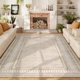 thumbnail image 4 of Garvee 9'x12' Modern Bordered Area Rug Geometric Carpet, Washable Non Slip Rug for Living Room Bedroom Home Decor, Camel, 4 of 10