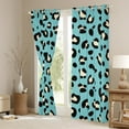 thumbnail image 3 of YST Teal Leopard Print Curtains Beige Animal Printed Curtains & Drapes, Wild Cheetah Blackout Curtains Living Room Curtains, Safari Leopard Window Treatments Turqoise Black Decor, 3 of 6