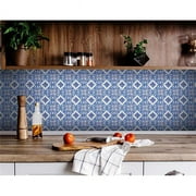 HomeRoots 400114 8 x 8 in. Blue & White Valencia Peel & Stick Tiles