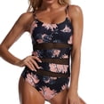 thumbnail image 2 of Traje de baño de una pieza para mujer Costuras de malla Ropa de baño de moda Ligero Transpirable Elástico Lavable a máquina Traje de baño Patrón de flores M, 2 of 6