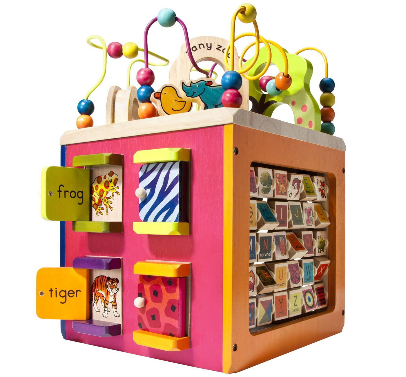 Battat B. Toys Zany Zoo Wooden Activity Cube