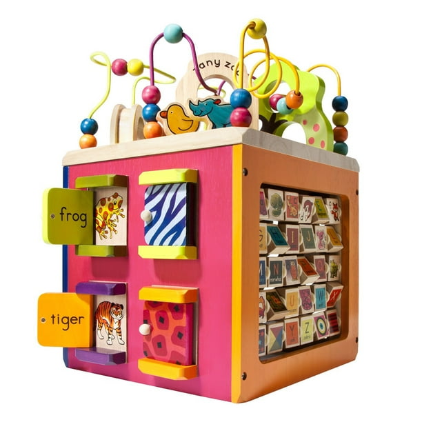 Battat B. Toys Zany Zoo Wooden Activity Cube