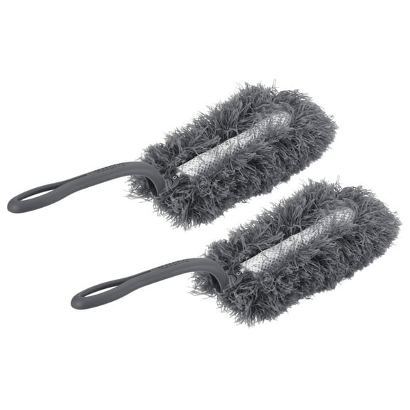 Uxcell Microfiber Duster Reusable Feather Duster Gray, 2 Count