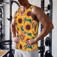 thumbnail image 5 of Logiee Bohemian Sunflower Print Men's Workout Tank Top,Quick Dry Workout Tank Top,Gym Muscle Tee,Fitness Bodybuilding Sleeveless T Shirt-4X-Large, 5 of 7