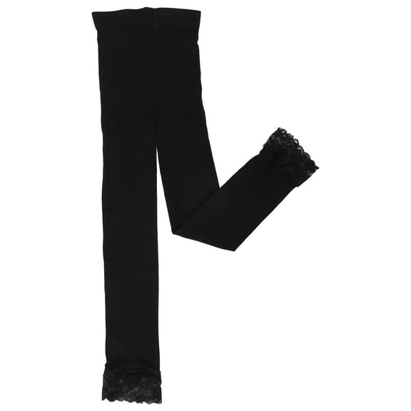 Hemoton Girls Lace Leggings Under Skirt Shorts Soft Crop Leggings Pants Stretch Summer Leggings For Children Kids Sports Everyday Activities Black