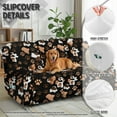 thumbnail image 6 of ZIATUBLES Recliner Chair Cover 8 PCS Stretch Reclining Couch Covers for 3 Cushion Reclining Sofa with Storage Pockets Soft Fitted Furniture Protector for Living Room, Dog Paw Mixed Print, 6 of 9