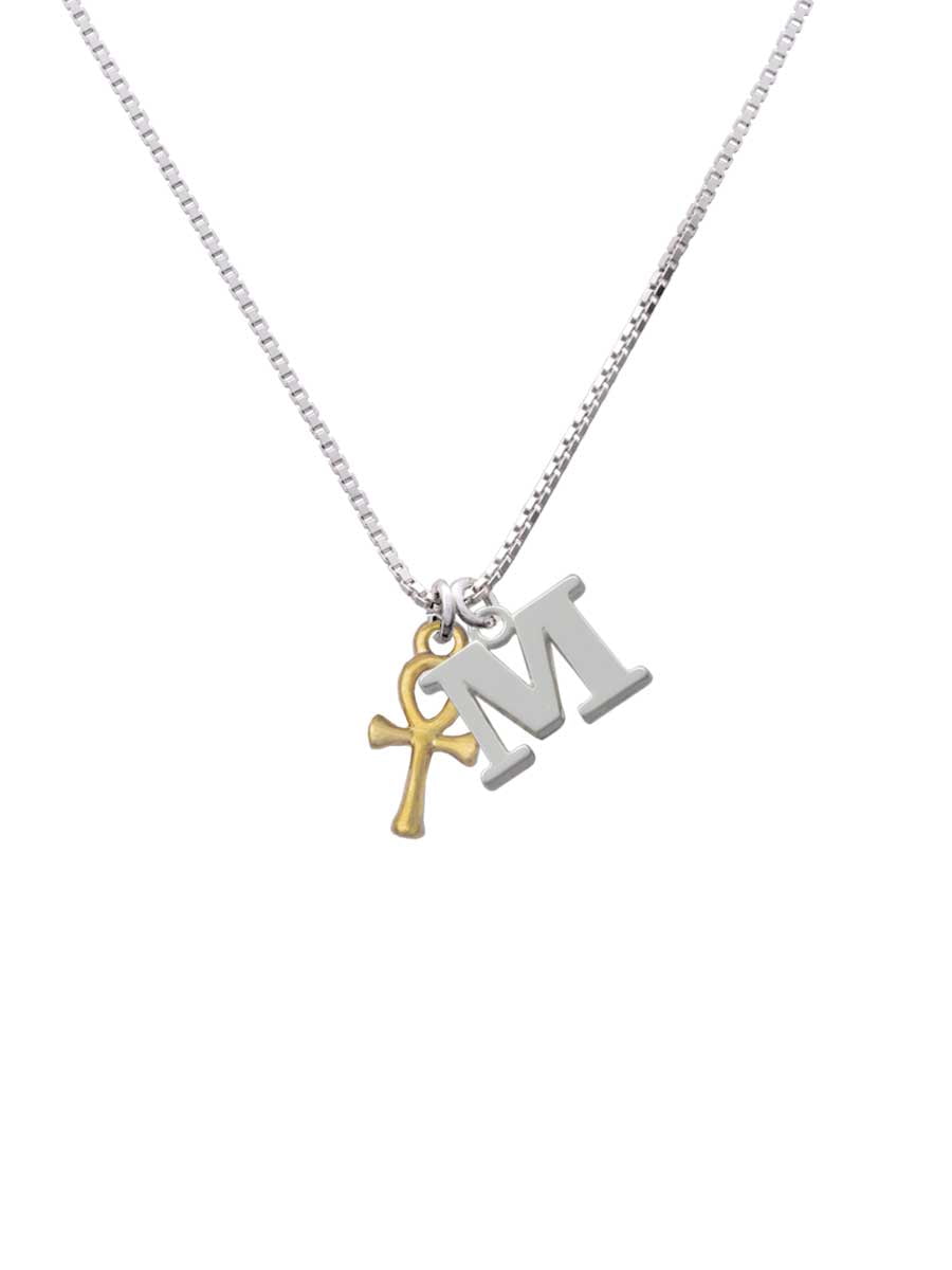 Goldtone Small Ankh - M - Initial 
