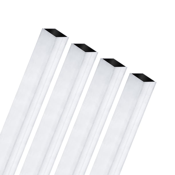 Tubo cuadrado de aluminio 6063 de 200 mm en paquete de 4, 10x10 mm de ancho exterior, 1 mm de grosor de pared, tubería de aluminio sin costura para construcción de marcos