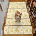 thumbnail image 2 of Gold Leaf Stair Treads Non Slip for Steps Tropical Country Watercolor Jungle Botanical Yellow Leaves 7 Pcs Reusable Adhesive Stair Runner Mats for Dogs Elders Carpet Treads Rugs for Staircase 8x30 In, 2 of 9