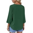thumbnail image 4 of Wxolcjlv Button Front 3/4 Sleeve Cardigan for Women Crew Neck Casual Daily Lightweight Outerwear, 4 of 9