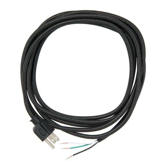 B&P Lamp® Black Rayon Covered Round Lamp Cord with Ground