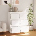 thumbnail image 3 of vidaXL Buffets 2 pcs Blanc 32x34x75 cm Pin Massif, 3 of 5