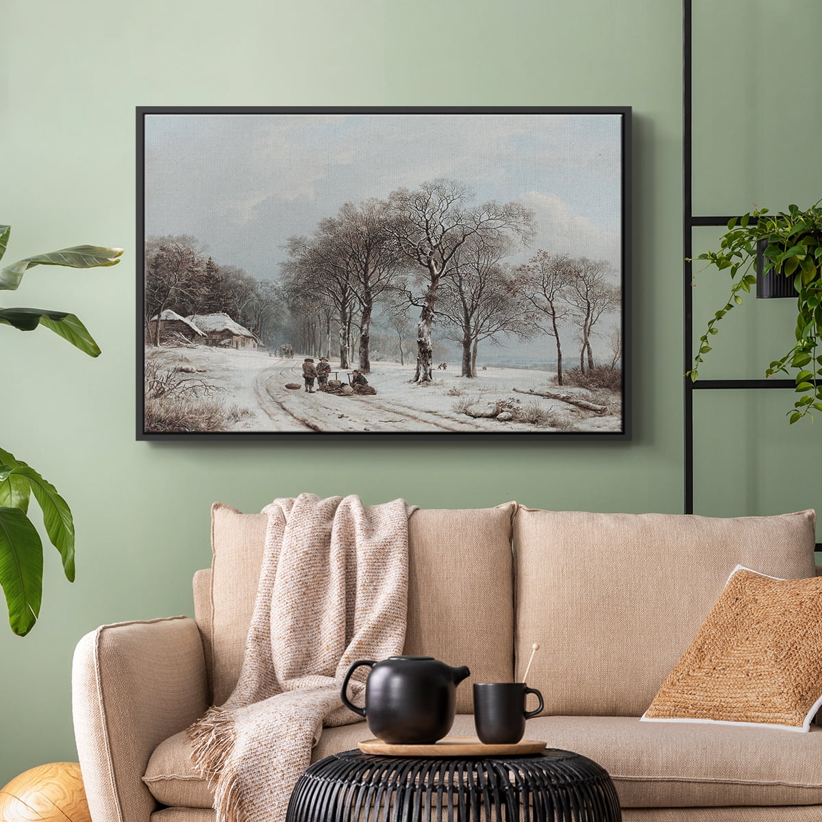 Vintage Landscape-CCLXX By Wexford Home Framed in Black Wood Gallery Wrapped Canvas 17 in. x 25 in.