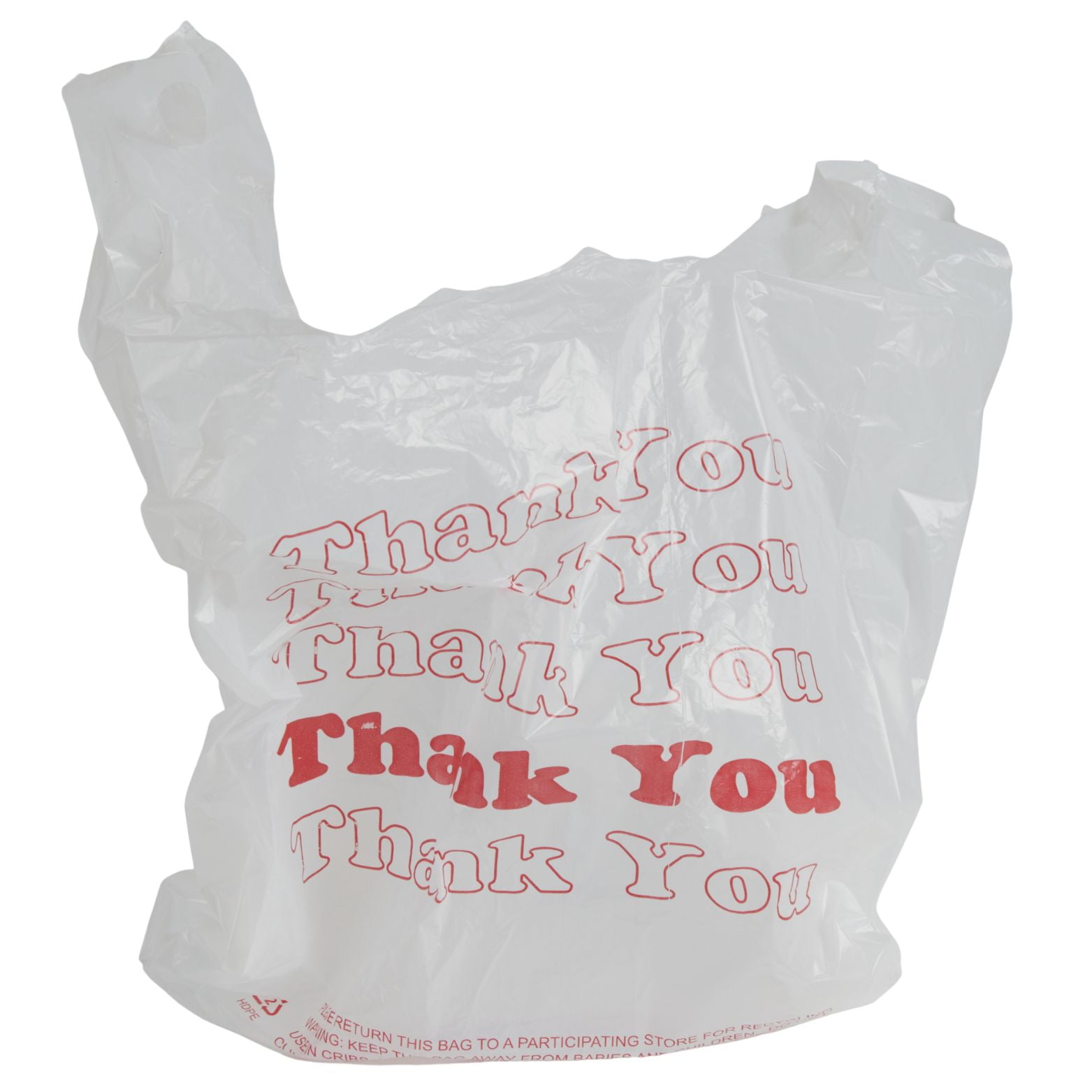 SSWBasics White Thank You Bags Case of 500-11 ½” x 6" x 21" - Thickness .48mil HDPE- Standard Supermarket Size  Perfect for Grocery  Retail  Convenience Stores  Take-Out and Home Use