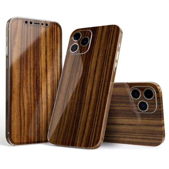 DesignSkinz Bright Ebony Woodgrain Full-Body Skin Decal Wrap Cover for iPhone 16