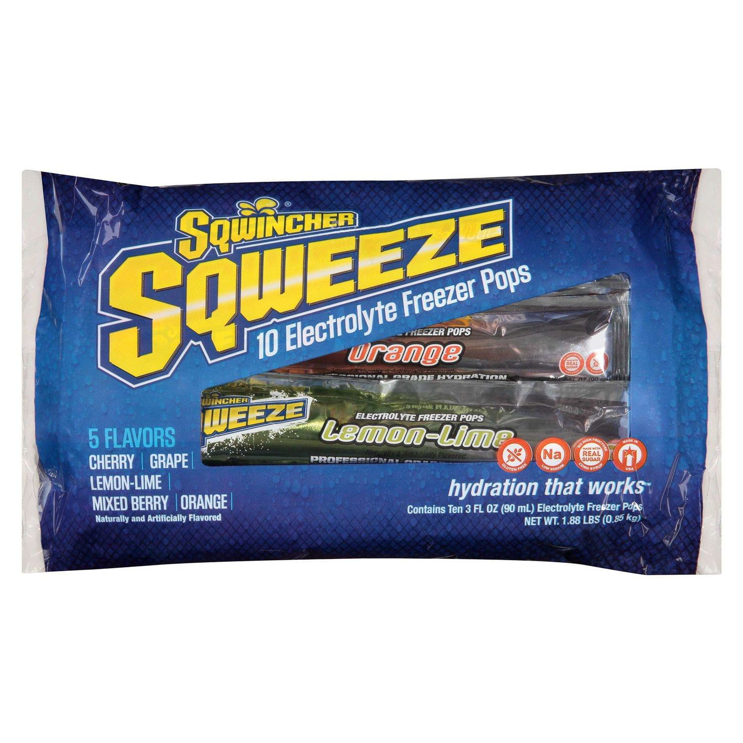 Sqwincher Sqweeze Pops 1 Case - 150 Freezer Tubes of Assorted Flavors Grape, Lemon Lime, Orange, Cherry and Mixed Berry