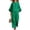 Green, variant on Two Piece Sets for Women , Solid Round Neck Button 3/4 Sleeve Blouse and Elastic Waist Casual Pants , Womens Summer Outfits,Navy S
