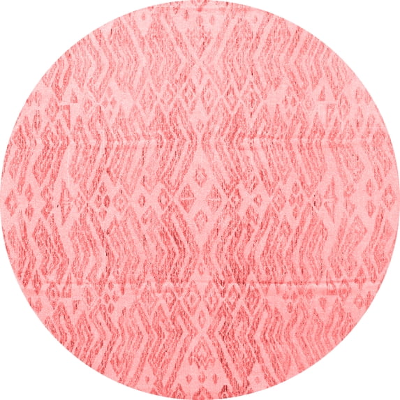 Ahgly Company Indoor Round Abstract Red Modern Area Rugs, 7' Round