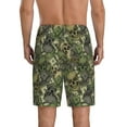 thumbnail image 3 of Bixox Men's Green Skulls printed lightweight casual shorts, soft sleep shorts with pockets., 3 of 7