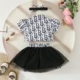thumbnail image 6 of TAIAOJING Toddler Girls Short Sleeve Letter Prints Coat Tops Skirts Outfits Sets Boho 6-9M, 6 of 6