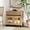 Oak, variant on Modern Sideboard Buffet Cabinet with Glass Door & 1 Drawer, Adjustable Shelf Credenza, Coffee Bar Storage Cabinet for Living Room & Kitchen,Brown